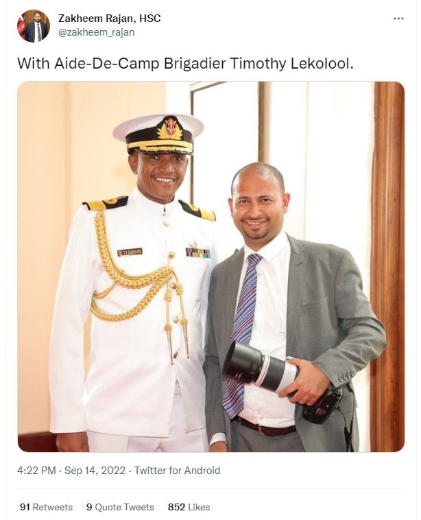 Zakheem rajan hsc zakheem_rajan with aidedecamp brigadier timothy lekolool. 4.22