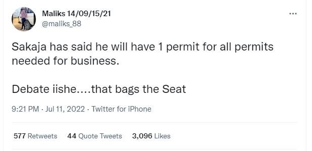 Maliks 14091521 maliks_88 sakaja has said he will have permit for all permits ne