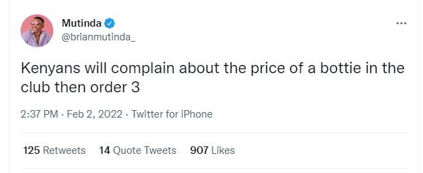 Mutinda brianmutinda Kenyans will complain about the price of a bottie in the cl