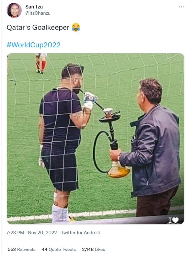 Sun tzu itschanzu qatar's goalkeeper worldcup2022 7.23 pm nov 20, twitter for an