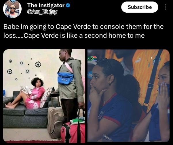 The instigator am_bblujay subscribe babe im going to cape verde to console them