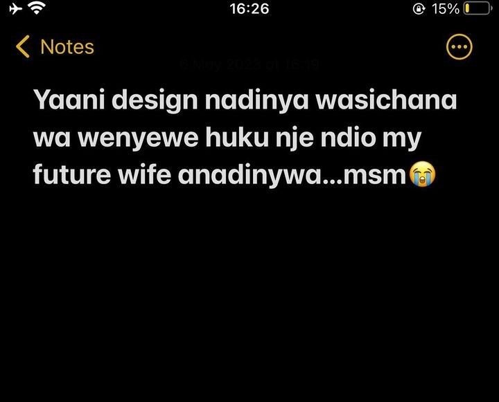 1626 15 notes yaani design nadinya wasichana wa wenyewe huku nje ndio my future