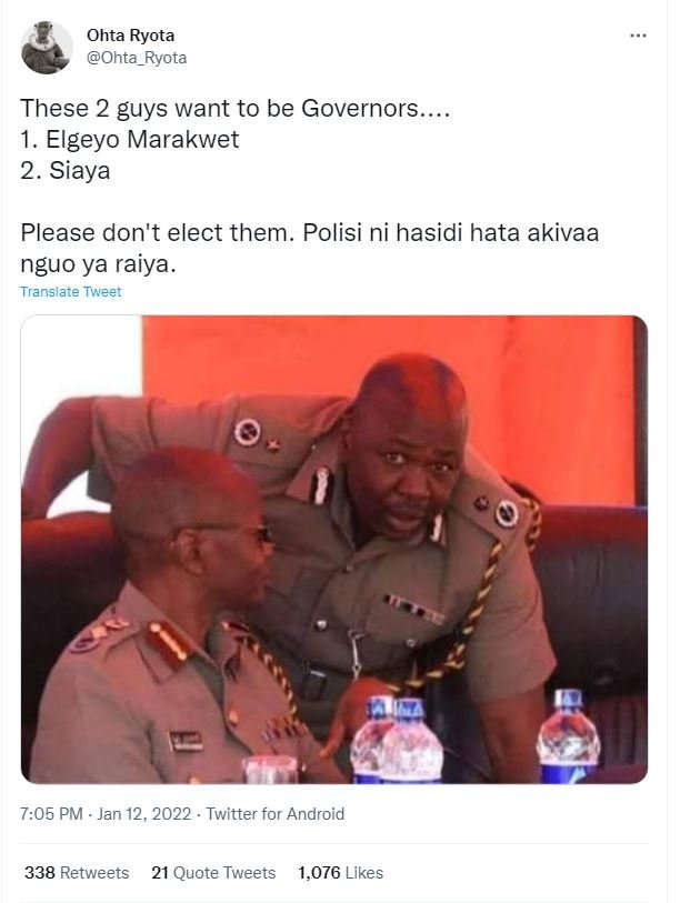 Ohta Ryota Ohta_Ryota These 2 guys want to be Governors . Elgeyo Marakwet 2. Sia