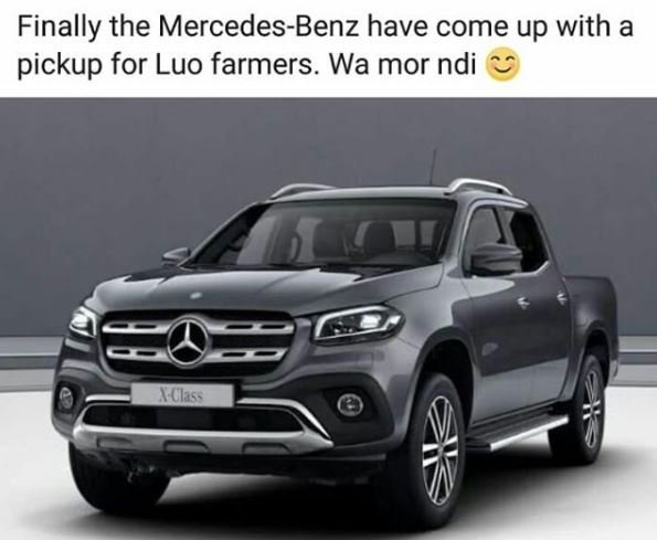Finally the mercedesbenz have come up with a pickup for luo farmers. wa mor ndi