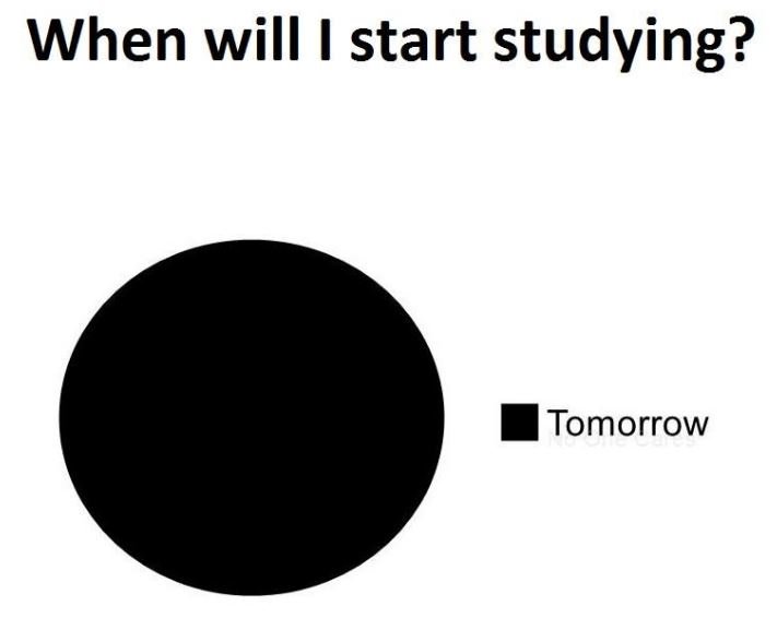 When will i start studying? tomorrow