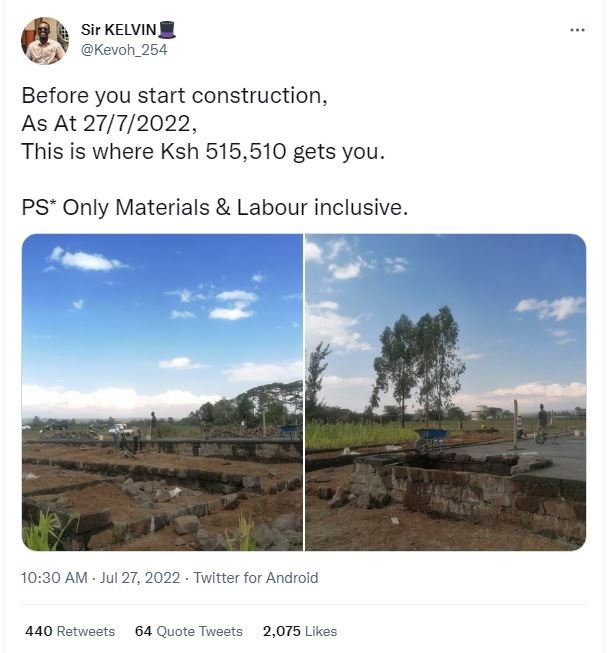 Sir kelvin kevoh_254 before you start construction as at 277 this is where ksh 5