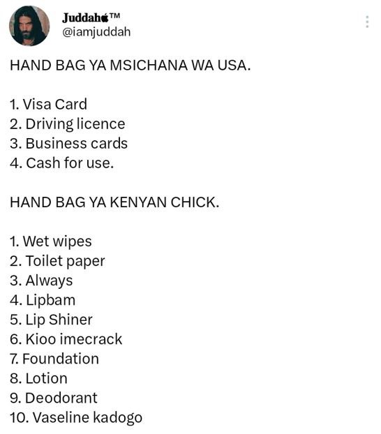 Juddahé iamjuddah hand bag ya msichana wa usa 1. visa card 2. driving licence 3.