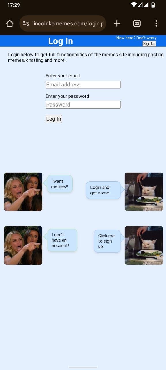 1729 25 lincolnkememes comlogin f new here? don't worry sign up log in login bel