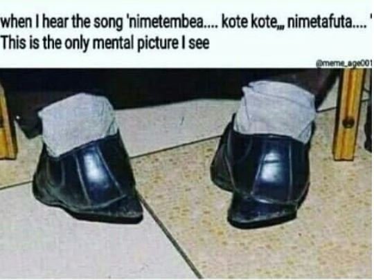 When i hear the song 'nimetembea kote koter nimetafuta this is the only mental p