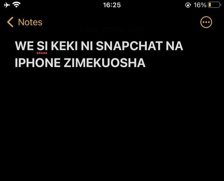 1625 16 notes we si keki ni snapchat na iphone zimekuosha