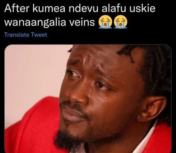 After kumea ndevu alafu uskie wanaangalia veins translate tweet