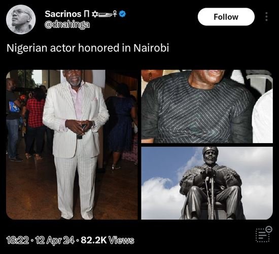 Sacrinos na s? dnahinga follow nigerian actor honored in nairobi 1822.12apr24 .