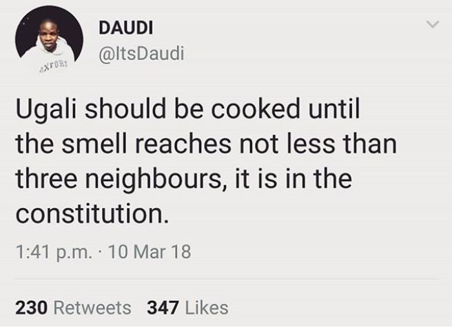 Daudi itsdaudi nfore ugali should be cooked until the smell reaches not less tha