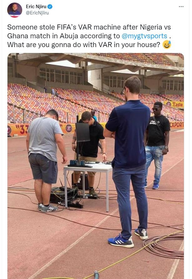 Eric njiru ericniiiru someone stole fifa's var machine after nigeria vs ghana ma