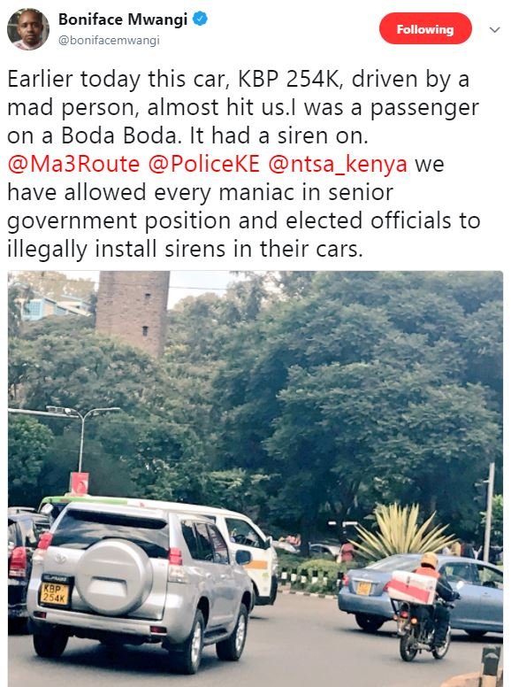 Boniface mwangi bonifacemwangi following earlier today this car, kbp 254k, drive