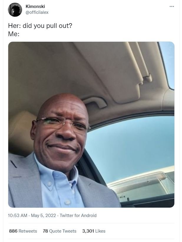 Kimonski officiialex her did you pull out? me 10.53 am may 5, twitter for androi