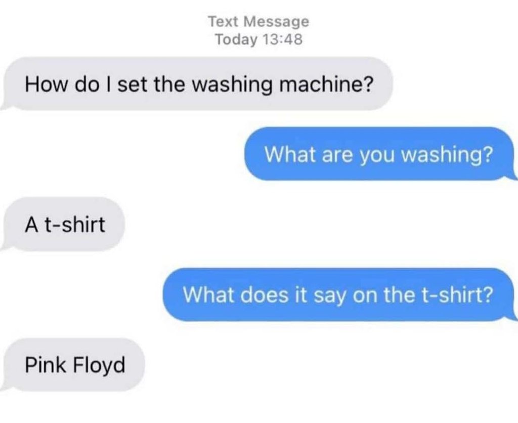 Text message today 13.48 how do set the washing machine? what are you washing? a