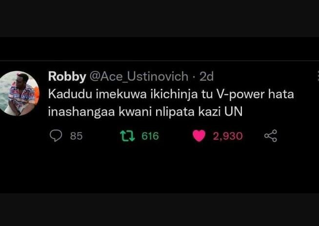 Robby ace_ustinovich 2d kadudu imekuwa ikichinja tu vpower hata inashangaa kwani