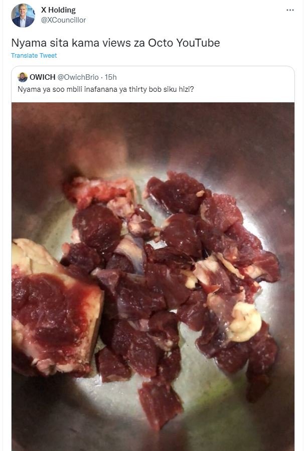 X holding xcouncillor nyama sita kama views za octo youtube translate tweer owic