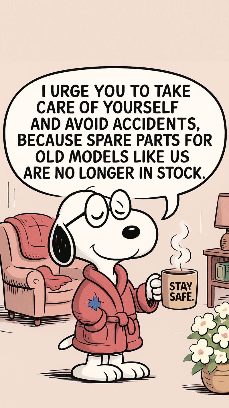 Urge you to take care of yourself and avoid accidents, because spare parts for o