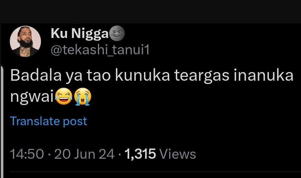 Ku nigga tekashi_tanui1 badala ya tao kunuka teargas inanuka ngwai translate pos