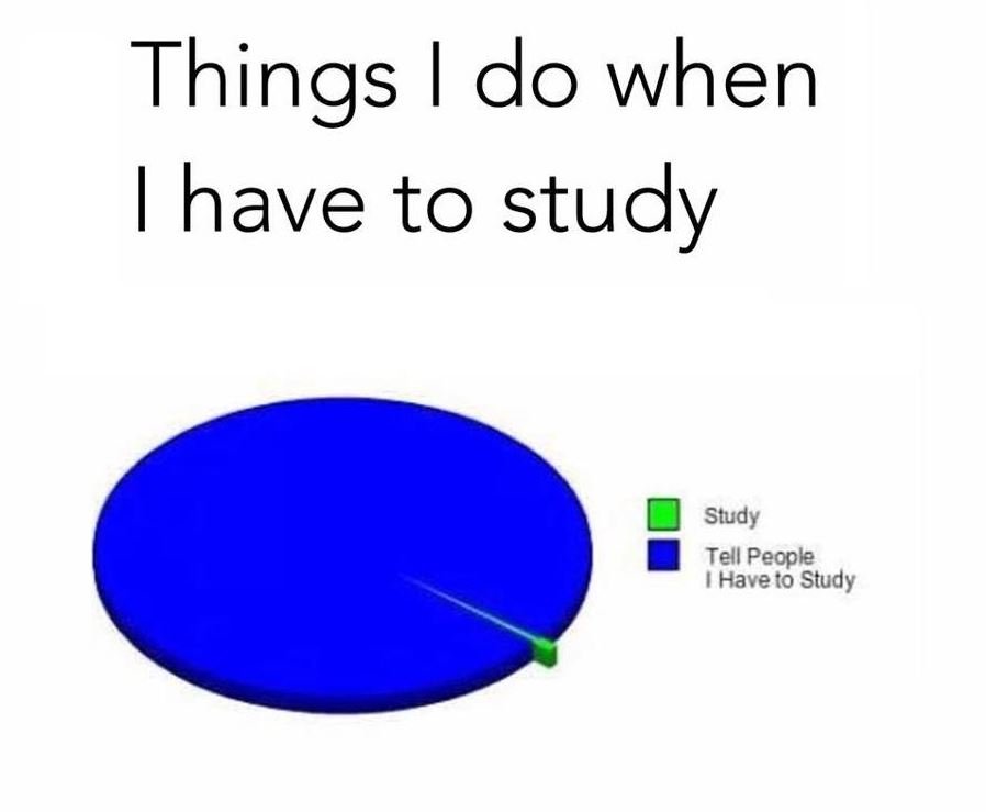 Things do when have to study study tell people havet0 study