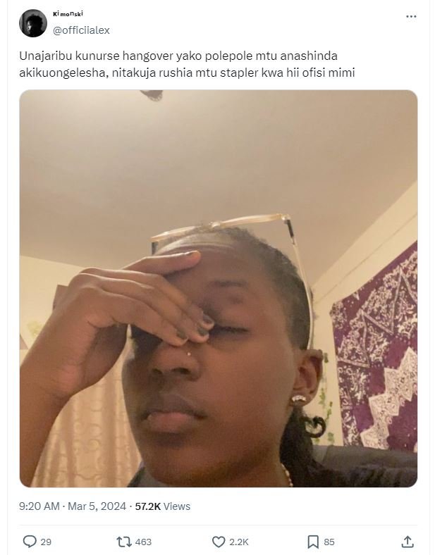 Kimonski officiialex unajaribu kunurse hangover yako polepole mtu anashinda akik