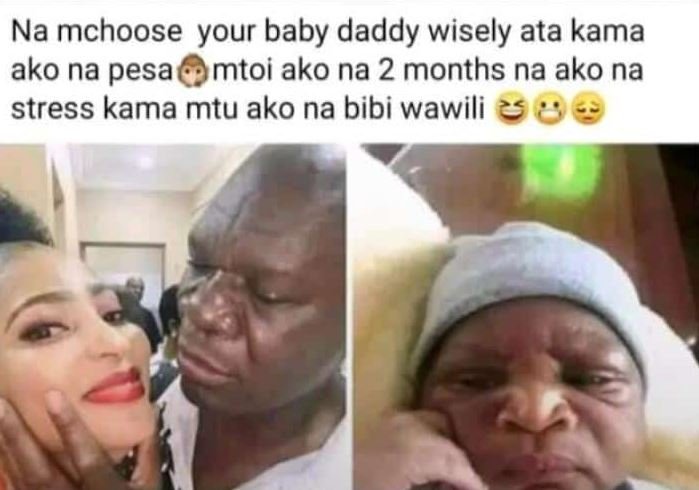 Na mchoose your baby daddy wisely ata kama ako na pesa mtoi ako na 2 months na a