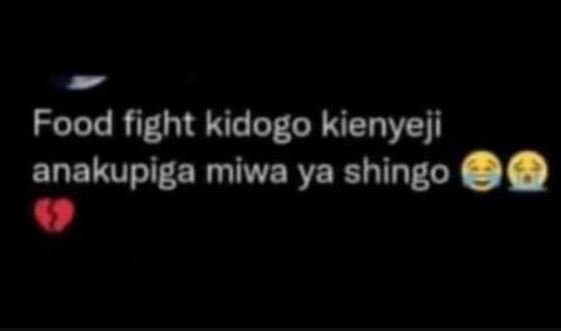 Food fight kidogo kienyeji anakupiga miwa ya shingo