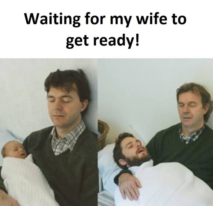 Waiting for my wife to get ready!