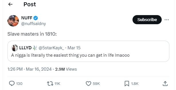 Post nuff nuffsaidny subscribe slave masters in lllyd 5starkayk _ mar 15 a nigga