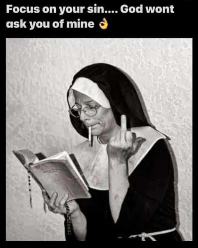 Focus on your sin... god wont ask you of mine