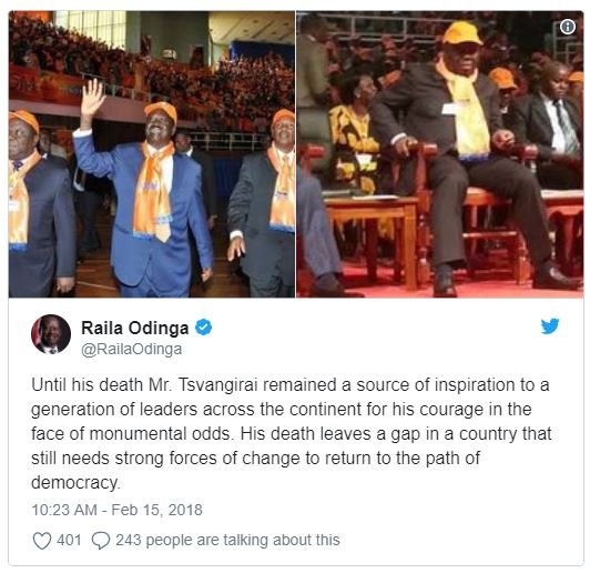 Raila odinga railaodinga until his death mr . tsvangirai remained a source of in