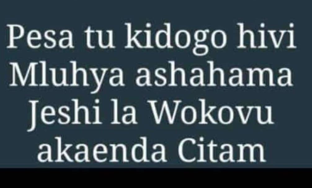 Pesa tu kidogo hivi mluhya ashahama jeshi la wokovu akaenda citam