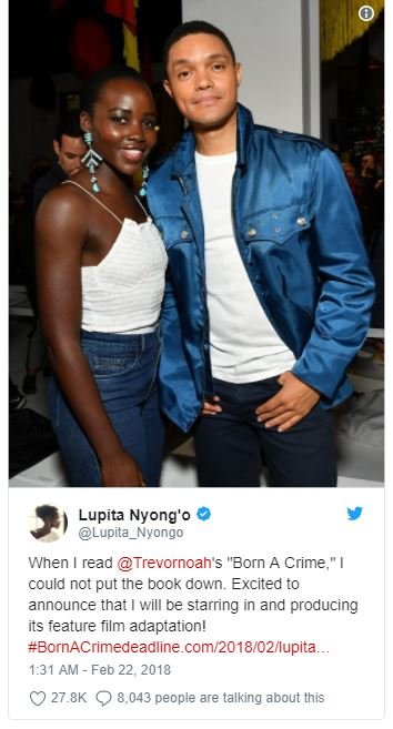 Lupita nyong' lupita_nyongo when read trevornoah born crime could no put the boo
