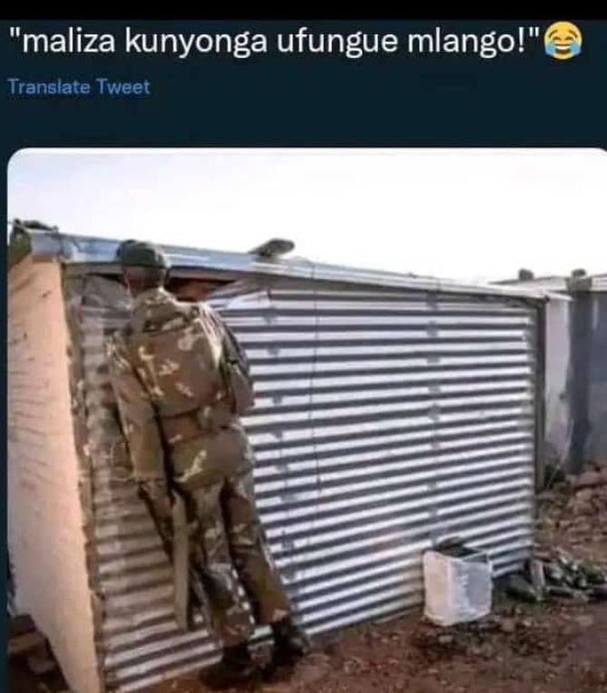 Maliza kunyonga ufungue mlango! translate tweet
