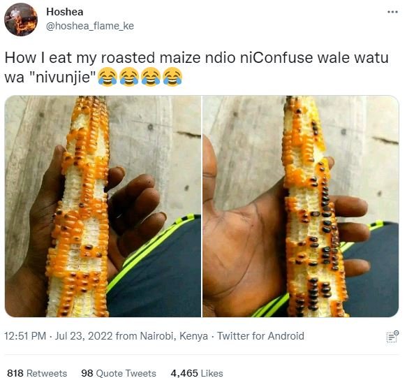 Hoshea hoshea_flame_ke how eat my roasted maize ndio niconfuse wale watu wa nivu