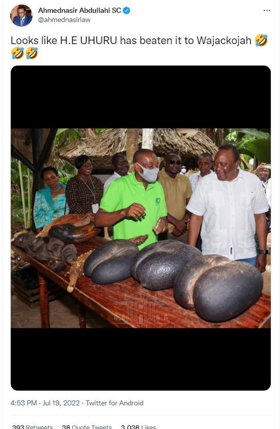 Ahmednasir abdullahi sc ahmednasirlaw looks like h.e uhuru has beaten it to waja