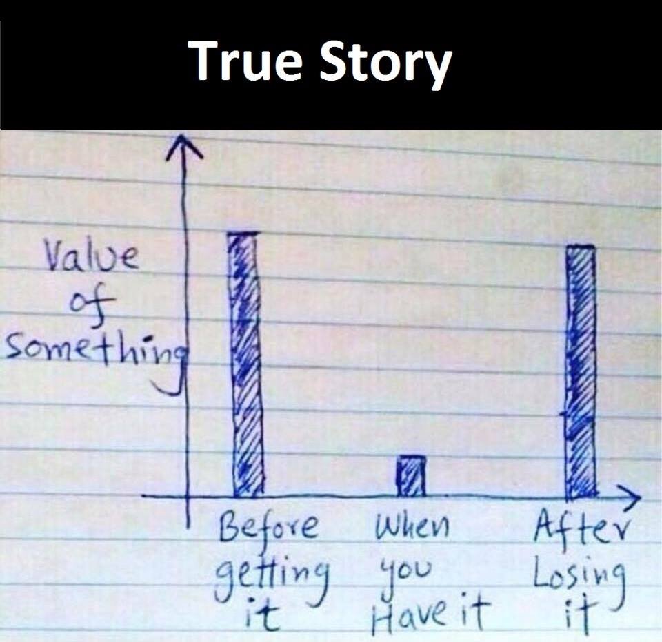 True story value c scmething befove whev afłév getting jcu lsin9 have it it