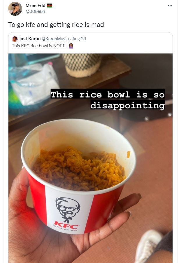 Mzee edd 005e5n to go kfc and getting rice is mad just karun karunmusic . aug 23