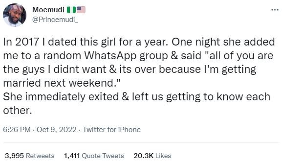 Moemudi princemudi_ in dated this girl for a year. one night she added me to a r