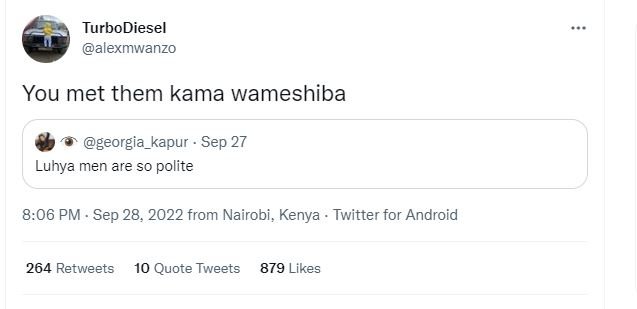 Turbodiesel alexmwanzo you met them kama wameshiba georgia_kapur sep 27 luhya me