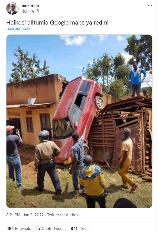 mokorino richyk5 Haikosi alitumia Google maps ya redmi Translate Tweet 3.21 PM J