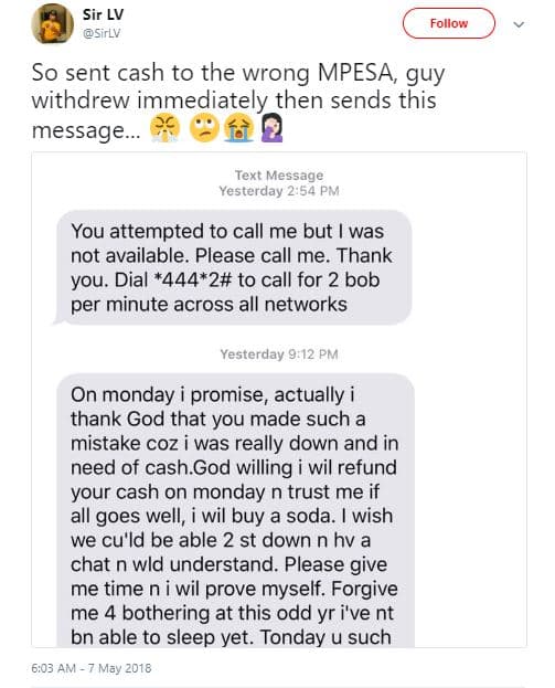 Sir lv sirlv follow so sent cash to the wrong mpesa, guy withdrew immediately th