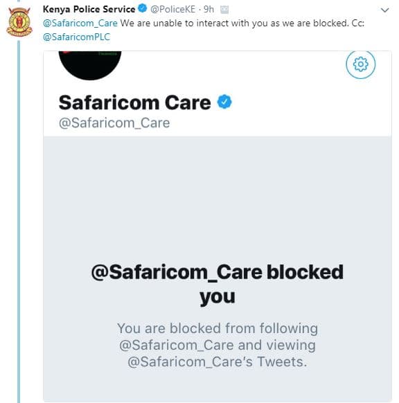Kenya police service policeke safaricom_care we are unable to interact with you