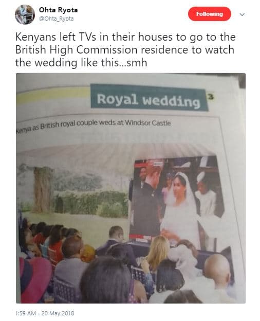 Ohta ryota onta_rycta following kenyans left tvs in their houses to g0 to the br