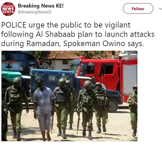 Breaking news ke! jews kenya breakingnewske follow police urge the public to be