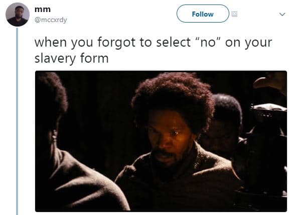 Mm mccxrdy follow when you forgot to select no on your slavery form