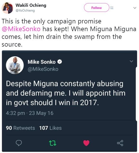Wakili ochieng itsochieng follow this is the only campaign promise mikesonko has