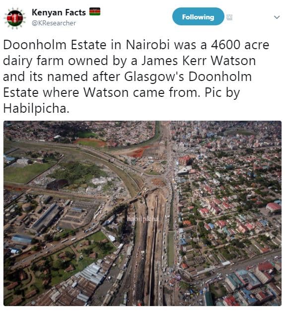 Kenyan facts kresearcher following doonholm estate in nairobi was a acre dairy f